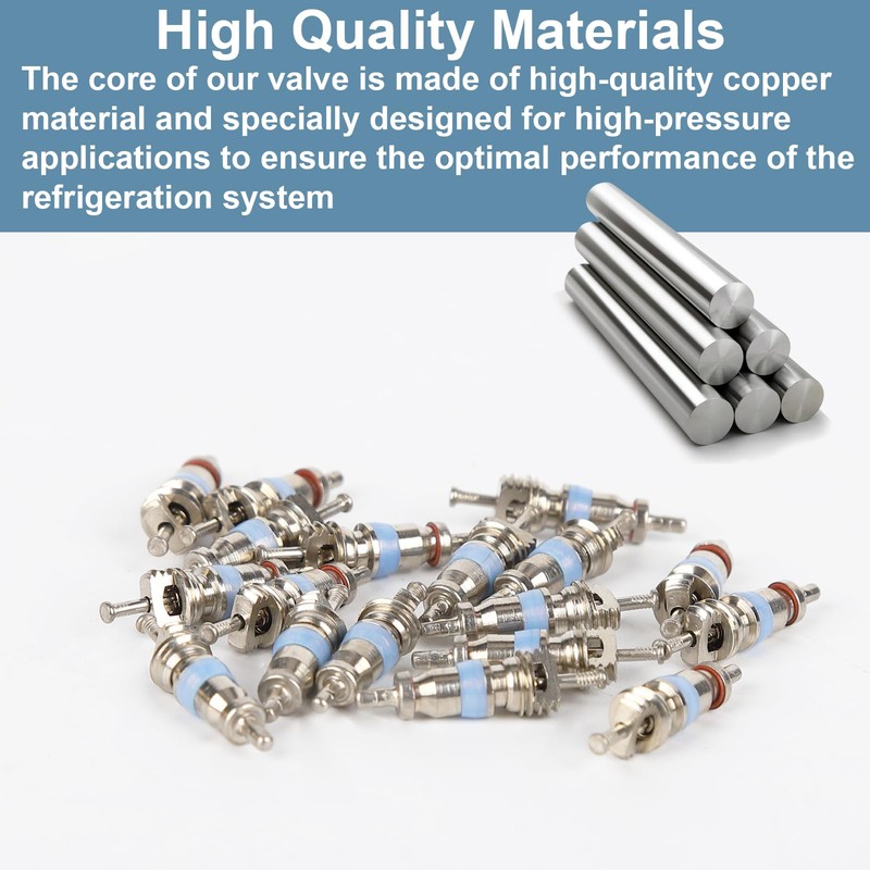 20Pcs Hvac Schrader Valve Core for R32 R22 R410A Refrigerant,