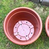 2x Terracotta Plastic Planters 9.5L Large Round Outdoor Patio Flower