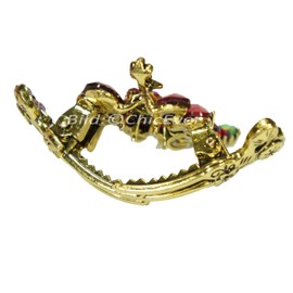 Beautiful Vintage Look Peacock Hair Clip Metal Rhinestone Acrylic Hair Clip Green Turquoise Gold 8171