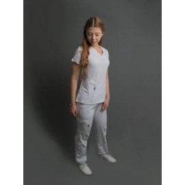 Uniforme Clinico Daff Antifluidos-stretch + Gorro Qx. Regalo Blanco Lisa Ch
