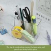 Clear Pen Holder, Plastic Pencil Organizer Cup with 3 Slots,