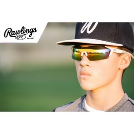 Rawlings Baseball & Softball Sunglasses - Ages 10 to Adult - Unisex Fit - Cycling Sunglasses - Grey/Blue Mirror