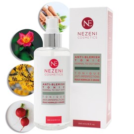 Nezeni Acne Tonic with Salicylic Acid and Tartaric Acid 200 ml, 8 Active Ingredients, Firming Effect, Anti-Acne, Vegan, for Oily and Acne Skin, Low Preservative Content
