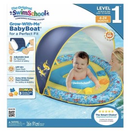 SwimSchool Swim School Grow-with-Me Baby boat 6-24 Months UPF 50+ canopy  3 toys included