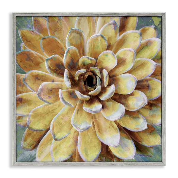 Stupell Industries Yellow Botanical Succulent Bloom Painting, Design by Lindsay