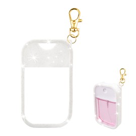 TERPINK TERPINK Silicone Case Compatible with Touchland Hand Sanitizer Spray, Protective Case with Keychain for Power Mist and Glow Mist 1 fl oz, Hand Sanitizer Spray Accessory (Glitter Sequin White)