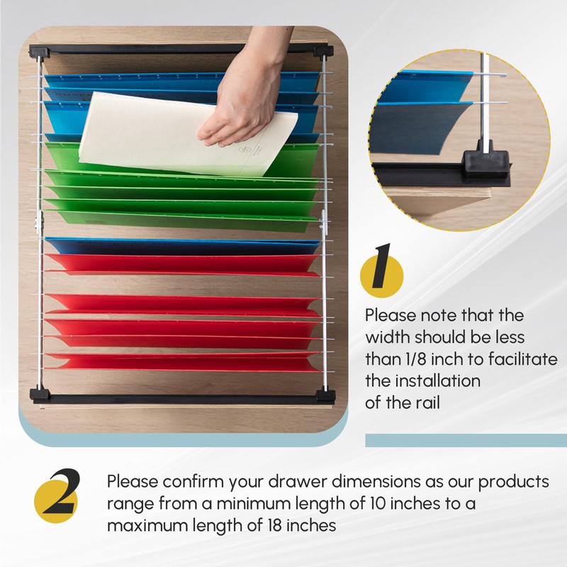 Humyoun 24 Pcs Metal Adjustable File Cabinet Rails Set Include