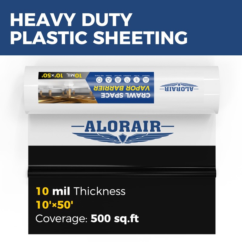 ALORAIR 10 mil Vapor Barrier for Crawl Space – 10'
