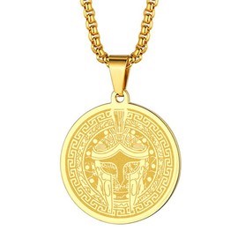 Symbol of Ancient Greek God of War - Ares Necklace for Men Women Greek War Memorial Charm Pendant Necklace Amulet Talisman Jewelry Gift, Stainless Steel, No Gemstone