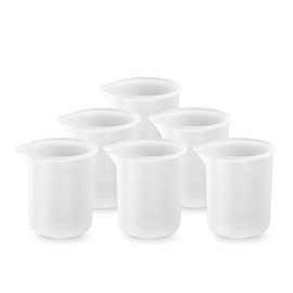 Goldblue 6Pcs 100ml Silicone Measuring Cups DIY Resin Glue Tools Cup for Making Handmade Craft Nonstick Silicone Mixing Cup