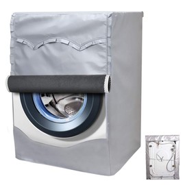 Mr.You Washing Machine Cover, Dust & Water Protection for Front Loader & Dryer, 60 x 64 x 85 cm, Plush Fabric with Lace Edge, Decorative & Easy Care for Kitchen & Laundry Room