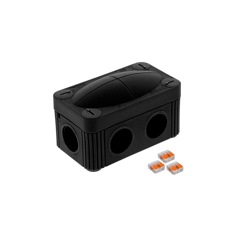Wiska 10109900 COMBI 206 BK 3xWAGO 221-413 Junction Box, 85x49x51mm,