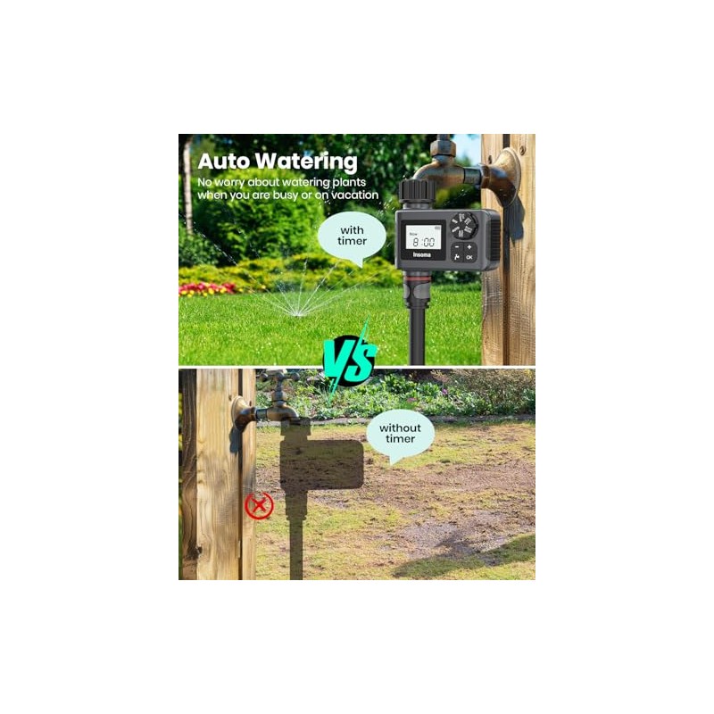 Programmable Garden Hose Faucet Timer with Rain Delay