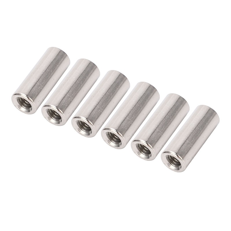 20 Pcs Round Connector Nut M6x1.0 10 L25mm Rod Coupling