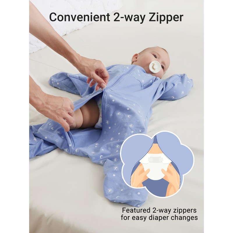 GROWNSY Transitional Swaddle Sleep Sack 3-6 Months, Starfish Design Baby