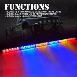 Xprite 36" Rear LED Chase Light Bars, All in One w/Strobe Brake Reverse Turn Signal Light Compatible with Jeep, ATV, UTV, Yamaha, Can-Am Maverick X3, Side by Side and Off Road Vehicles