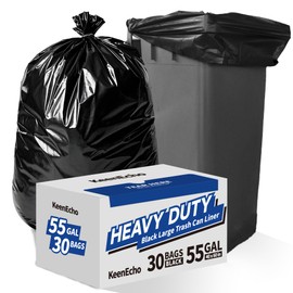 Heavy Duty Contractor Trash Bags 33 & 55-60 Gallon, 30/50 Count, 2-2.5Mil Extra Thick, Strong Black Garbage Bags, Leakproof Star Seal for Construction, Yard, Demolition Debris