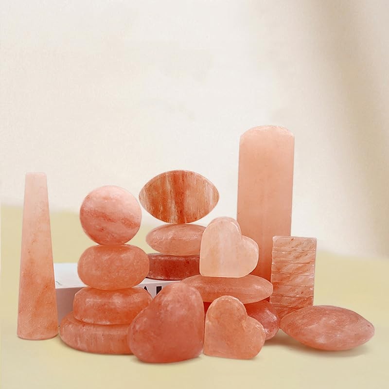 LHYILSWQ 2Pcs Large Himalayan Salt Hot Massage Stones Spa Massagers