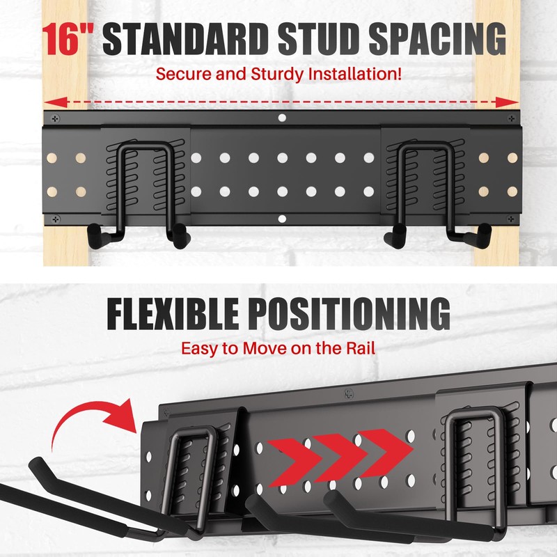 ZICANYCO Garage Tool Organizer Wall Mount 96 inches with 18