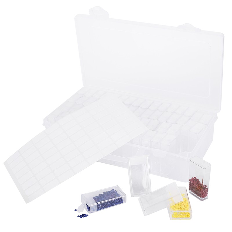 64 Gird Diamond Painting Container Clear Plastic Cross Stitch Hand‑Made