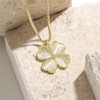 Rhinestone 4 Clover Leaf Pendant Necklace for Women Created Clear