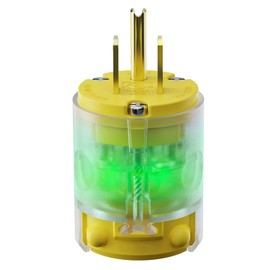 Yomiuwo Lighted 15 Amp 125 Volt NEMA 5-15P 2 Pole 3 Wire Grounding Straight Blade Electrical Plug Replacement Cord Outlet Commercial Grade, Yellow, 1 Pack