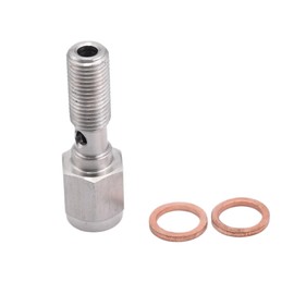 Tucool Racing M10X1.0 SUS304 20mm Banjo Bolt + 1/8" NPT Brake Light Switch Port Hose Fitting Adaptor (M10 x 1.0)