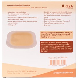 Areza Hydrocolloid Dressing with Border Sterile 4" x 4" 5/Box
