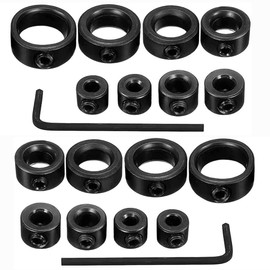 Eyech Drill Stop Collars, 16pcs Adjustable Depth Stop Collars for Drill Bits, Carbon Steel, Compatible with Drilling Machine