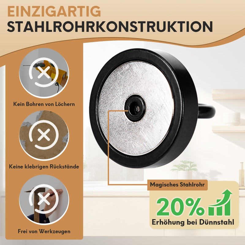 Neosmuk Magnetic Ring Hooks, 36 kg Heavy Duty Extra Strong