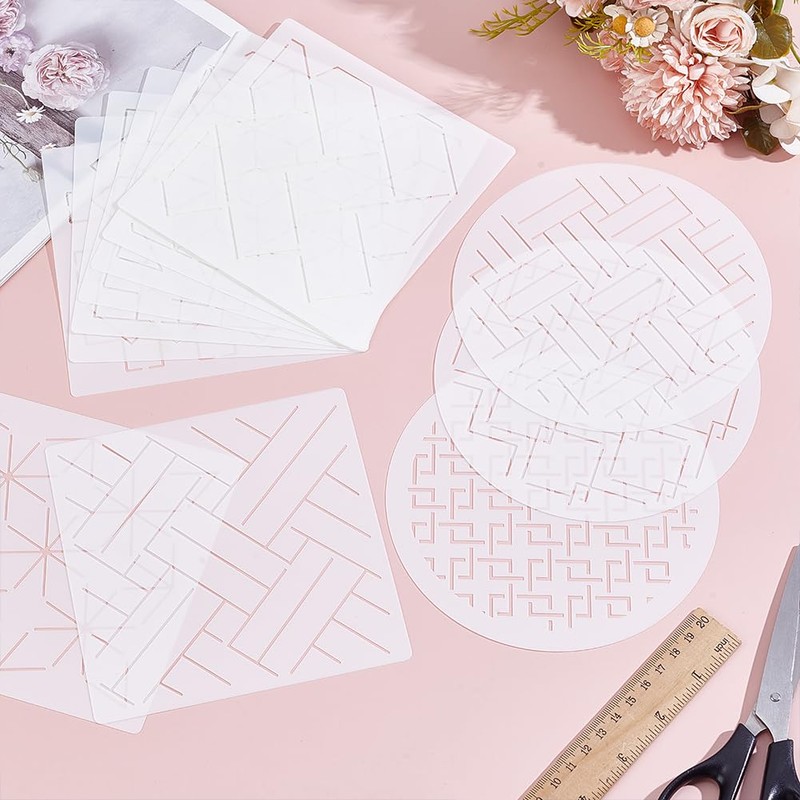 FREEBLOSS Sashiko PET Stencils Sashiko Template Baseline Template for Hand