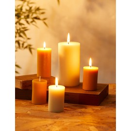 olorvela Beeswax Pillar Candles - Beeswax Candles Clearance Bees Wax Candles for Home Pillar Candles 2x3 inch 100% Pure Wax Candles