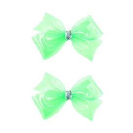 Waterproof Jelly Hair Bows Clips - Rose Red PVC Summer Swim Pool Bow Clips Fun Transparent Hair Accessories for Girls Toddler Infants Kids Teens Children (Green)