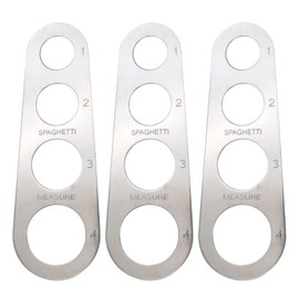 UILYNIU 3 Pcs Spaghetti Measurer Tool, 4 Holes Stainless Steel Spaghetti Measurer, Spaghetti Measuring Ruler, Spaghetti Noodle Pasta Measurer Tool, Spaghetti Measuring Portion Control Tool (Silver)