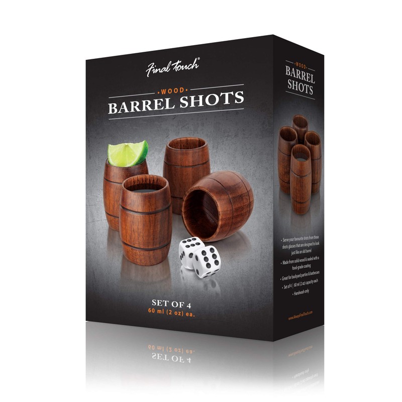 Final Touch Wood Barrel Shots, Set of 4 (GG1003)