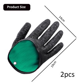 IUSOT 1 Pair Fishing Gloves, Predator Bite-Resistant Waterproof Anti-Cut Glove Pair with Magnetic Closure for Safe Handling of Pike and Catfish
