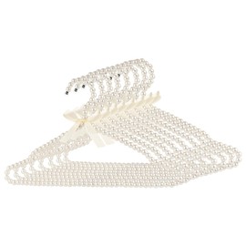 SHIDOW Pearl Hangers, Pearl Clothing Hangers for Women, Pearl Storage, Organizer for Storing Dresses, Coats, Shirts, Pants, Skirts in Bedrooms, Cabinets, Wardrobes (Beige)
