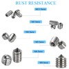 HanTof 340Pcs Metric M2.5/M3/M4/M5/M6/M8 304 Stainless Steel Allen Head Hex