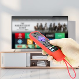 TOKERSE 2 Pack Silicone Case Compatible for Roku Express/Streaming Stick/Premiere - Remote Cover Compatible with TCL Roku Smart TV Remote Control Replacement Sleeve Skin Cover Case - Red Dark Blue