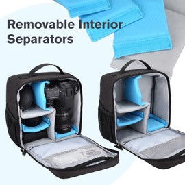 BAIGIO Camera Insert Bag Inner Case High-Capacity Shockproof and Waterproof DSLR SLR Camera Small Inner Bag Foldable Protective Bag Inner Camera Organizer with Handle (Black 2)