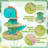 Dinosaur Cupcake Stand, 3-Tier Cardboard Cupcake Stand Holder Dessert Tower