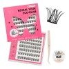 96 Pzs Pestañas Postizas Kit Completo Rosa Chicle Moonstone