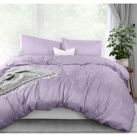 Utopia Bedding Duvet Cover Full Size - 3 Piece with Zipper Closure - 1 Comforter Cover 80X90 Inches & 2 Pillow Shams 20X26 Inches (Lavender) Comforter Not Included