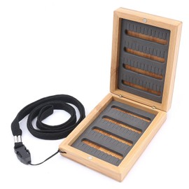 M MAXIMUMCATCH Maxcatch Wood/Bamboo Fly Box Slit Foam Tackle Case Fly Fishing Box Lure Fly Fly Case (AZ05(Bamboo))