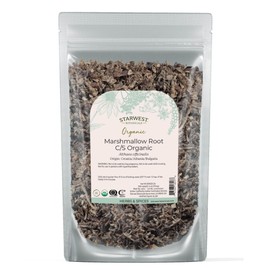 Starwest Botanicals Organic Marshmallow Root - Dried Herb for Tea, Loose Leaf Root Herb, Cut & Sifted, Certified Kosher, Non-GMO - 4 oz Pouch