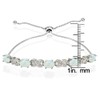 Ice Gems Sterling Silver Created White Opal Infinity Adjustable Bracelet