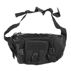 Men Waist Bag Oxford Cloth Waistpack Portable Chest Pouch for Outdoor Running Mountaineering Black