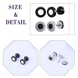 feilok 2 Pairsround Stud Earrings for Women Men Stainless Steel Piercing Huggie Ear Jewelry