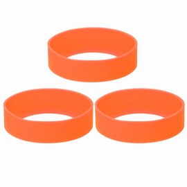 ONLYKXY 3pcs 7cm Silicon Protective Cup Mat Sleeve Heat-Resistant Bottle Holder Rubber Coaster Tumblers Protector Base Pad Non-Slip Bottom Cover Ring Accessories for Thermos Cup (Orange)