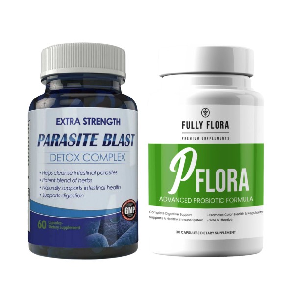 Totally Products Intestinal Parasite Cleanse Detox & PFLORA Probiotic Immune